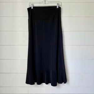 ES SE Black Ruffle Midi Skirt